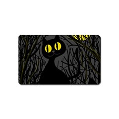 Black Cat - Halloween Magnet (name Card) by Valentinaart