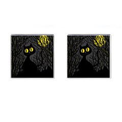 Black Cat - Halloween Cufflinks (square) by Valentinaart