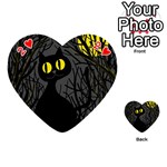 Black cat - Halloween Playing Cards 54 (Heart)  Front - Heart2