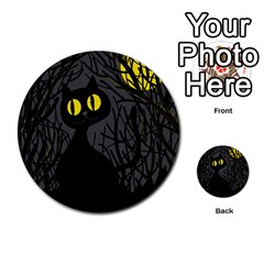 Black Cat - Halloween Multi-purpose Cards (round)  by Valentinaart