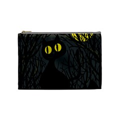 Black Cat - Halloween Cosmetic Bag (medium)  by Valentinaart