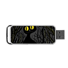 Black Cat - Halloween Portable Usb Flash (one Side) by Valentinaart