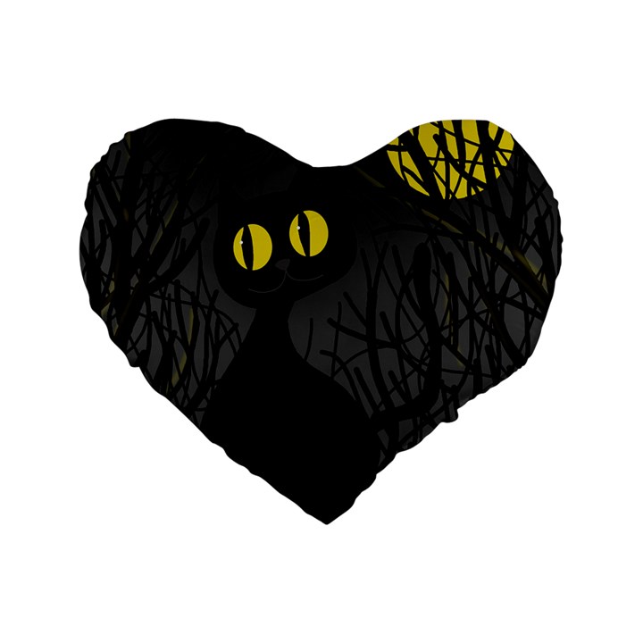 Black cat - Halloween Standard 16  Premium Flano Heart Shape Cushions