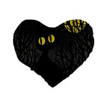 Black cat - Halloween Standard 16  Premium Flano Heart Shape Cushions Back