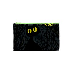 Black Cat - Halloween Cosmetic Bag (xs) by Valentinaart