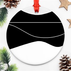 Black And White Ornament (round)  by Valentinaart