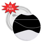 Black and white 2.25  Buttons (10 pack)  Front