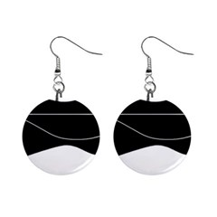 Black And White Mini Button Earrings by Valentinaart