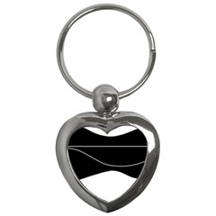 Black And White Key Chains (heart)  by Valentinaart