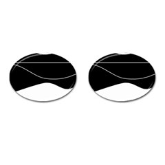 Black And White Cufflinks (oval) by Valentinaart