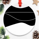 Black and white Round Ornament (Two Sides)  Front