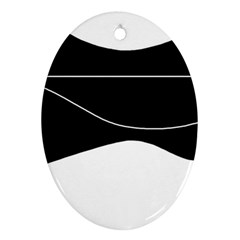 Black And White Oval Ornament (two Sides) by Valentinaart