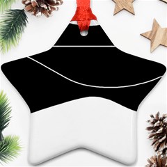 Black And White Star Ornament (two Sides)  by Valentinaart