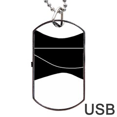 Black And White Dog Tag Usb Flash (one Side)