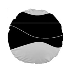 Black And White Standard 15  Premium Round Cushions by Valentinaart