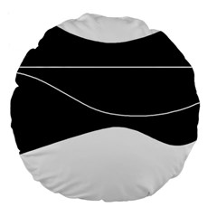 Black And White Large 18  Premium Round Cushions by Valentinaart