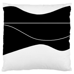 Black And White Large Flano Cushion Case (one Side) by Valentinaart