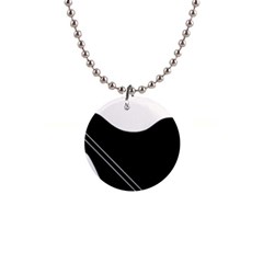 White And Black Abstraction Button Necklaces