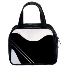 White And Black Abstraction Classic Handbags (2 Sides) by Valentinaart