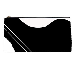 White And Black Abstraction Pencil Cases by Valentinaart