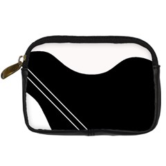 White And Black Abstraction Digital Camera Cases by Valentinaart