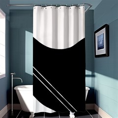 White And Black Abstraction Shower Curtain 36  X 72  (stall)  by Valentinaart