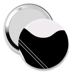 White And Black Abstraction 3  Handbag Mirrors by Valentinaart