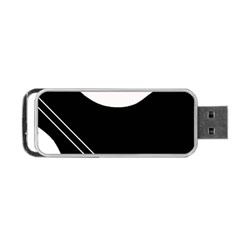 White And Black Abstraction Portable Usb Flash (one Side)