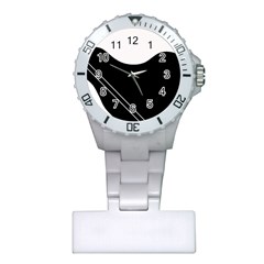 White And Black Abstraction Plastic Nurses Watch by Valentinaart