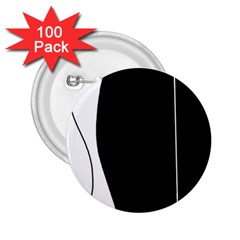 White And Black 2 2 25  Buttons (100 Pack)  by Valentinaart