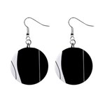 White and black 2 Mini Button Earrings Front