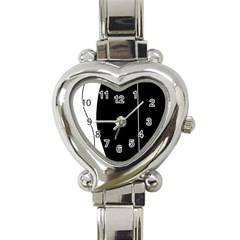 White And Black 2 Heart Italian Charm Watch by Valentinaart