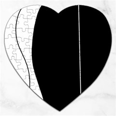 White And Black 2 Jigsaw Puzzle (heart) by Valentinaart