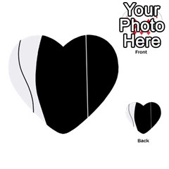 White And Black 2 Multi-purpose Cards (heart) 