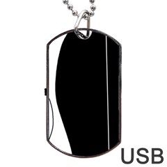 White And Black 2 Dog Tag Usb Flash (one Side)