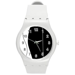 White And Black 2 Round Plastic Sport Watch (m) by Valentinaart