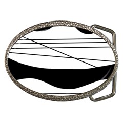 White And Black Waves Belt Buckles