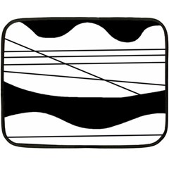 White And Black Waves Double Sided Fleece Blanket (mini)  by Valentinaart