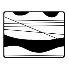 White And Black Waves Fleece Blanket (small) by Valentinaart