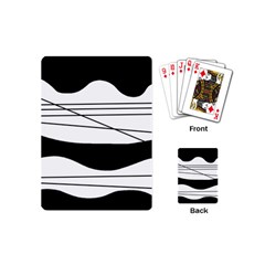 White And Black Waves Playing Cards (mini) 