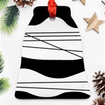 White and black waves Ornament (Bell)  Front