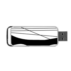 White And Black Waves Portable Usb Flash (one Side) by Valentinaart