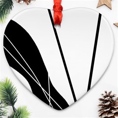 White And Black  Ornament (heart)  by Valentinaart