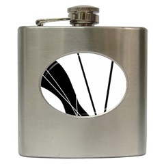 White And Black  Hip Flask (6 Oz) by Valentinaart