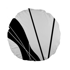 White And Black  Standard 15  Premium Round Cushions by Valentinaart