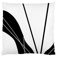 White And Black  Large Flano Cushion Case (one Side) by Valentinaart