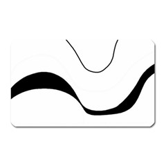 Waves - Black And White Magnet (rectangular) by Valentinaart