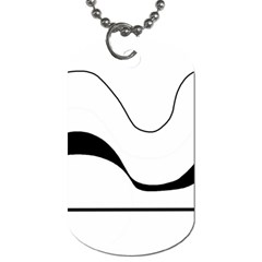 Waves - Black And White Dog Tag (one Side) by Valentinaart