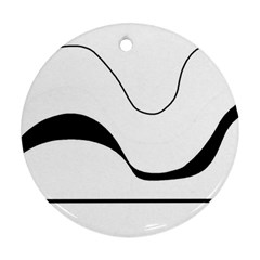 Waves - Black And White Round Ornament (two Sides)  by Valentinaart