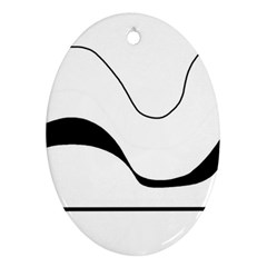 Waves - Black And White Oval Ornament (two Sides) by Valentinaart